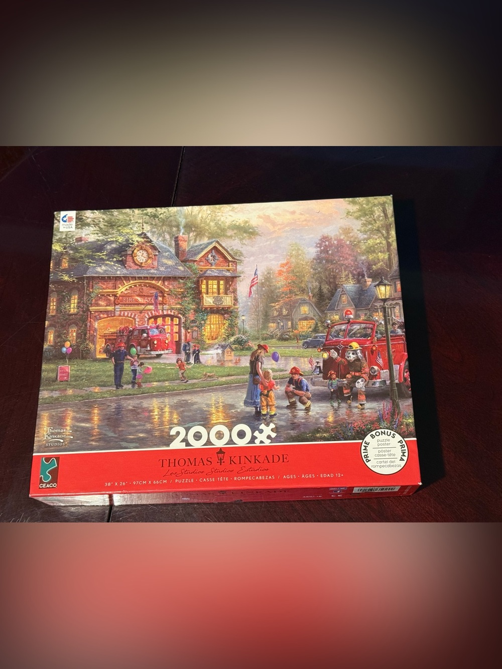 Ceaco Thomas Kinkade 2000-Piece Jigsaw Puzzle - Holiday Firehouse (Red)